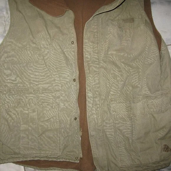 LEGENDARY Whitetails Original Deer Gear Men's Canvas Fleece Lined Vest Size XL